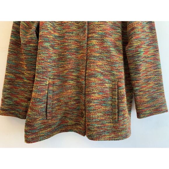 VTG Easy Spirit Rainbow Knit Cardigan Sweater 1X Cottage Core Metal Button Lined - Picture 4 of 13